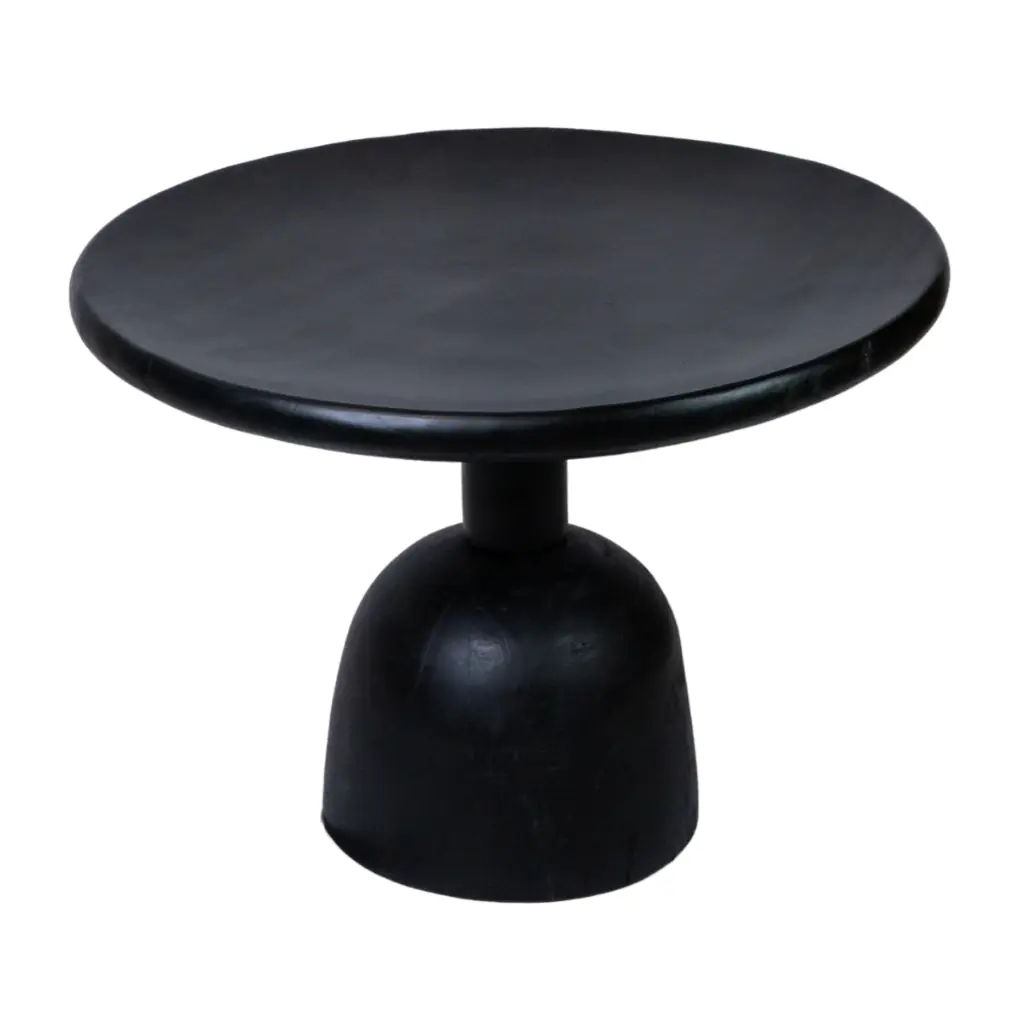 BLACKY M -Table basse ronde en suar noir