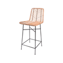 ATI - Chaise de bar en rotin et métal noir