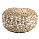 COCOONING - Pouf en jonc et bois albizia