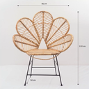 COQUELICOT- Chaise en rotin et structure en métal