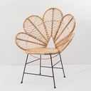 COQUELICOT- Chaise en rotin et structure en métal