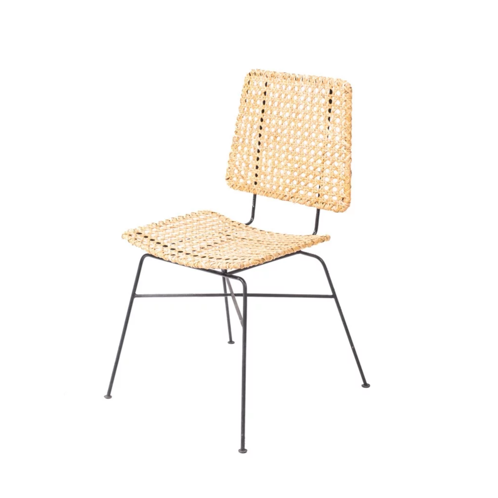 GUSTAVE - Chaise de salon en rotin et métal