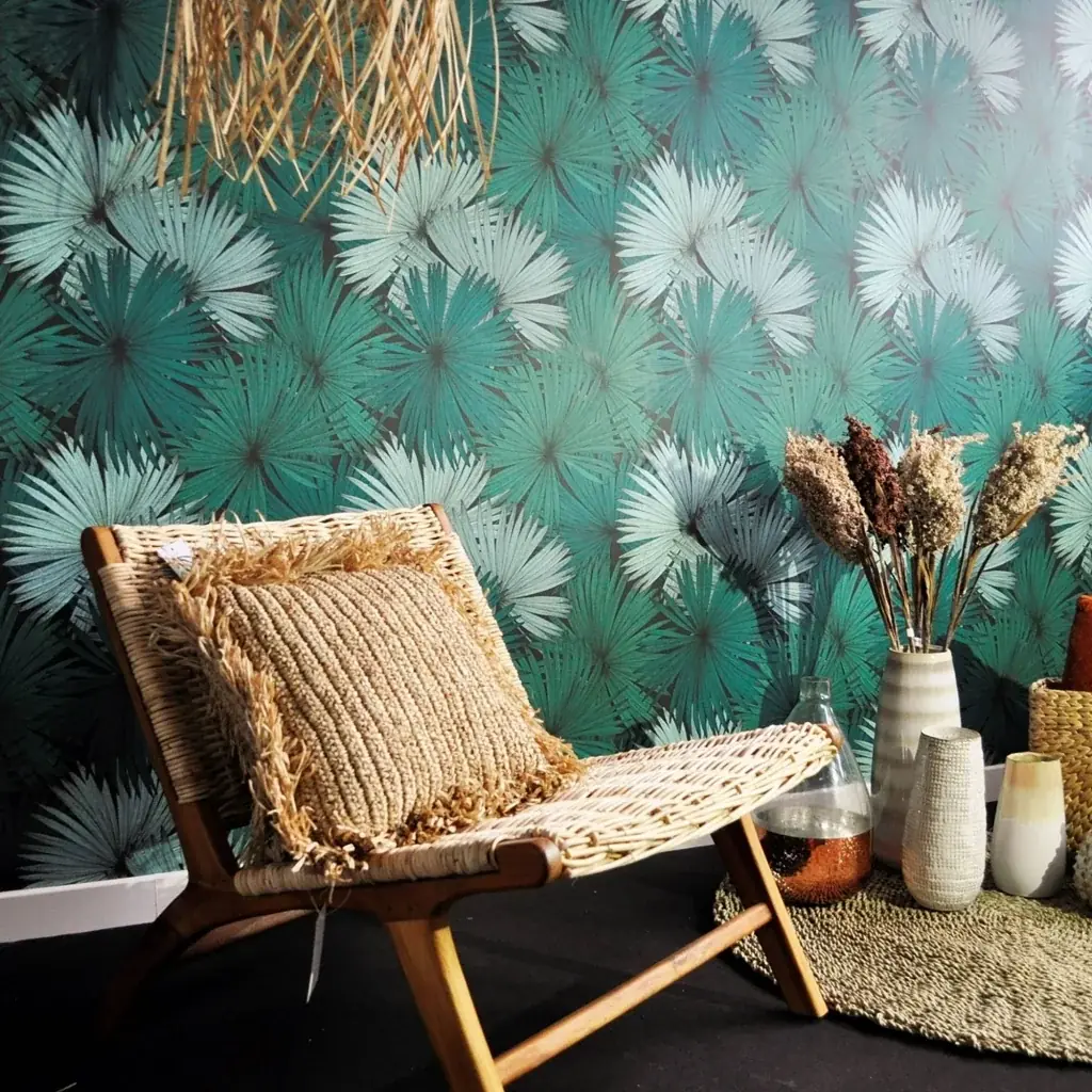 JUNE- Fauteuil en rotin et teck couleur naturel