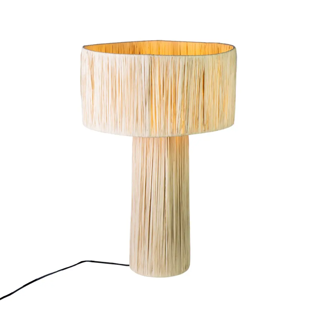 ROSY XL - Lampe à poser en raphia naturel