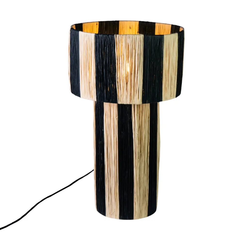 ROSY XL - Lampe à poser en raphia bicolore