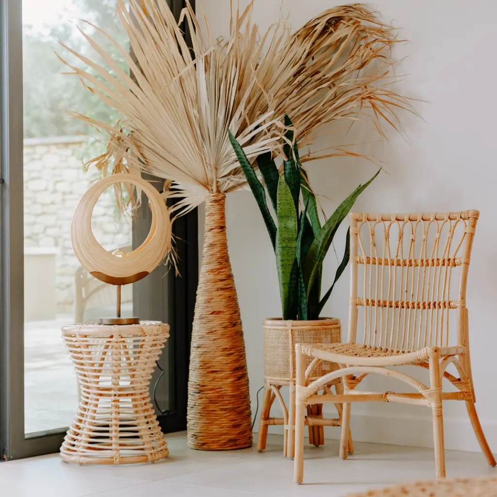 PAOLA - Lampe sur pieds ronde design en bambou