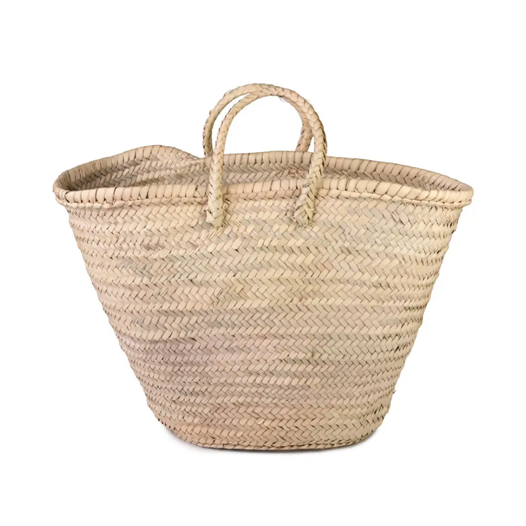LINA - Cabas tressé en feuille de palmier  L50 l35 H35cm