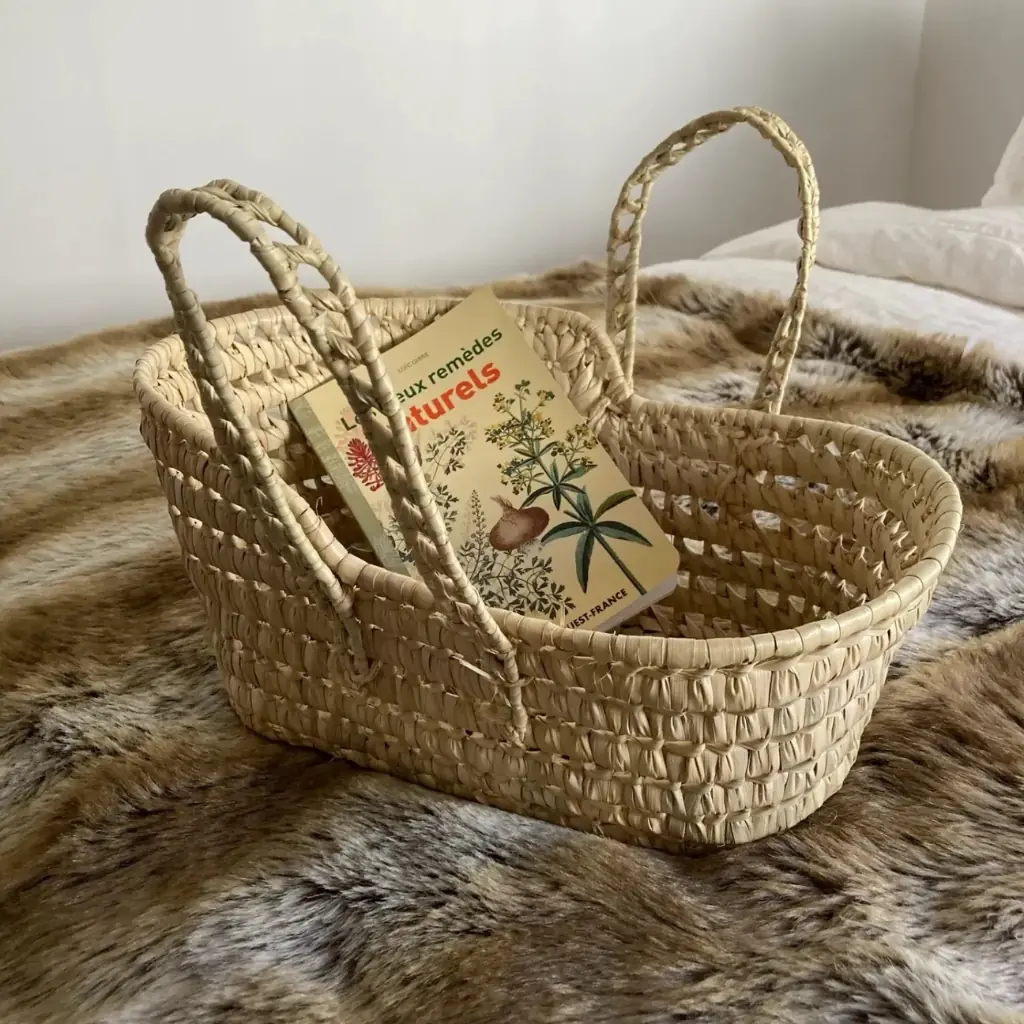 LOLIA - Couffin pour poupon enfant en feuilles de palmier L40 H18cm