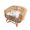 HYDE - Fauteuil en rotin et housse en lin