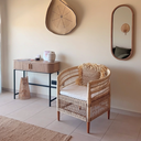 ILIOS - Fauteuil en rotin et pieds en teck
