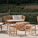 MARRO - Tabouret en corde tressée et bois d'eucalyptus