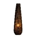 [3760428964014] ZELIE - Lampe à poser noir en rotin - objet déco naturel