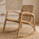 ANNA - Rocking chair en teck et corde synthétique