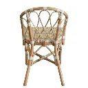 JANETTE - Chaise bistrot blanche en rotin naturel et rotin synthétique