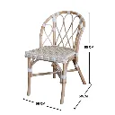 JANETTE - Chaise bistrot blanche en rotin naturel et rotin synthétique
