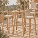 GABY - Table haute / mange debout en bois de teck