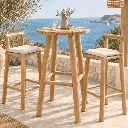 GABY - Table haute / mange debout en bois de teck