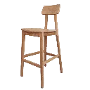 LOUISON- Chaise haute de bar en bois de teck recyclé