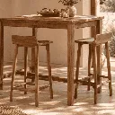 PIA - Tabouret de bar en teck recyclé