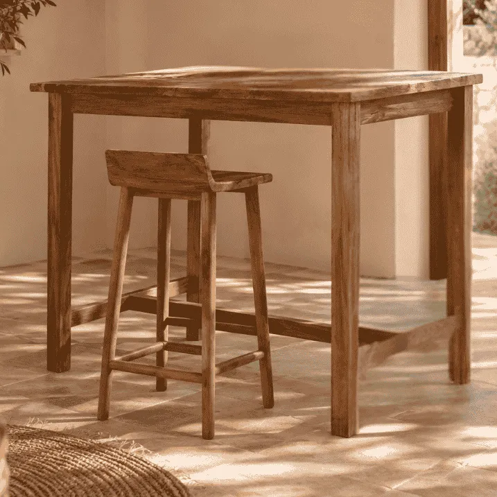 PIA - Tabouret de bar en teck recyclé