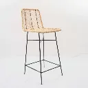 [3760428960177] ATI - Chaise de bar en rotin et métal noir.webp