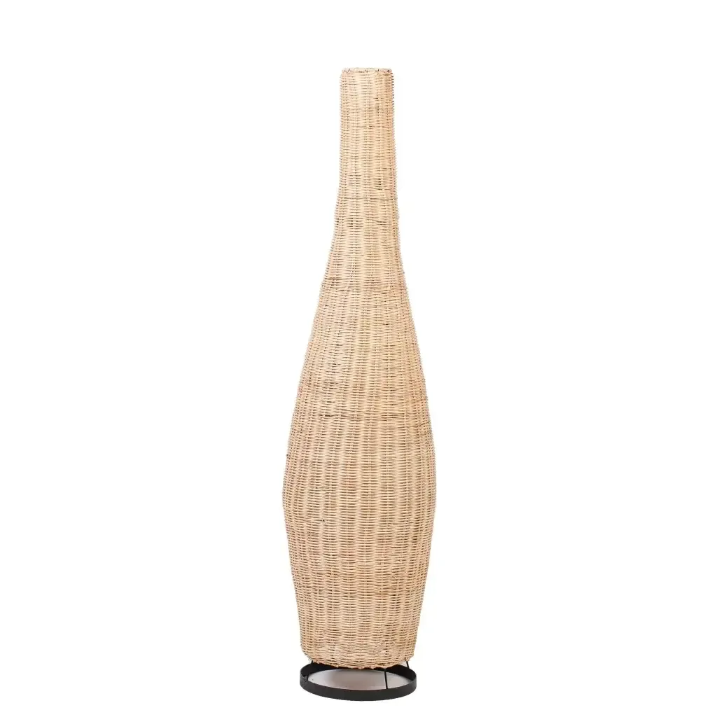 [3760428963932] YUDI M - Lampe à poser en rotin et socle en métal noir.webp