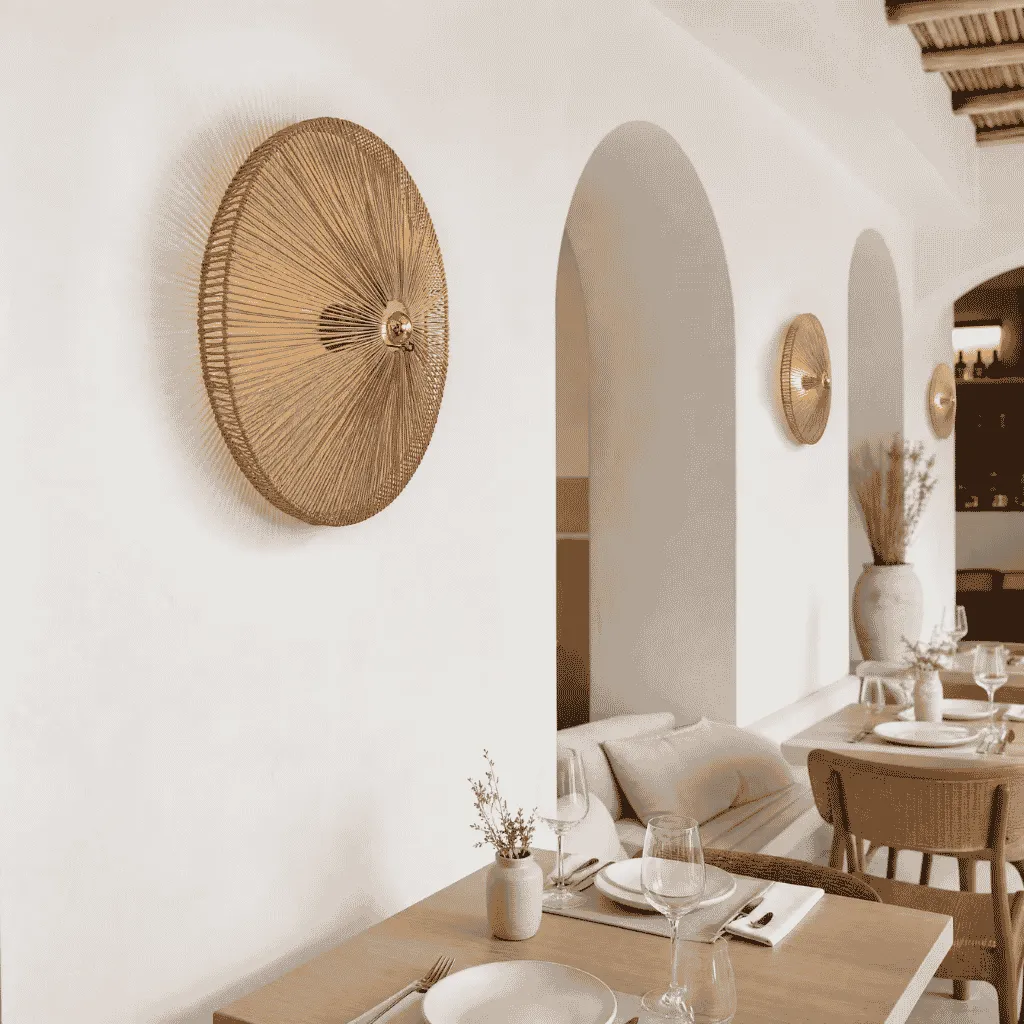 ESSO - Applique en rotin pour restaurants haut de gamme
