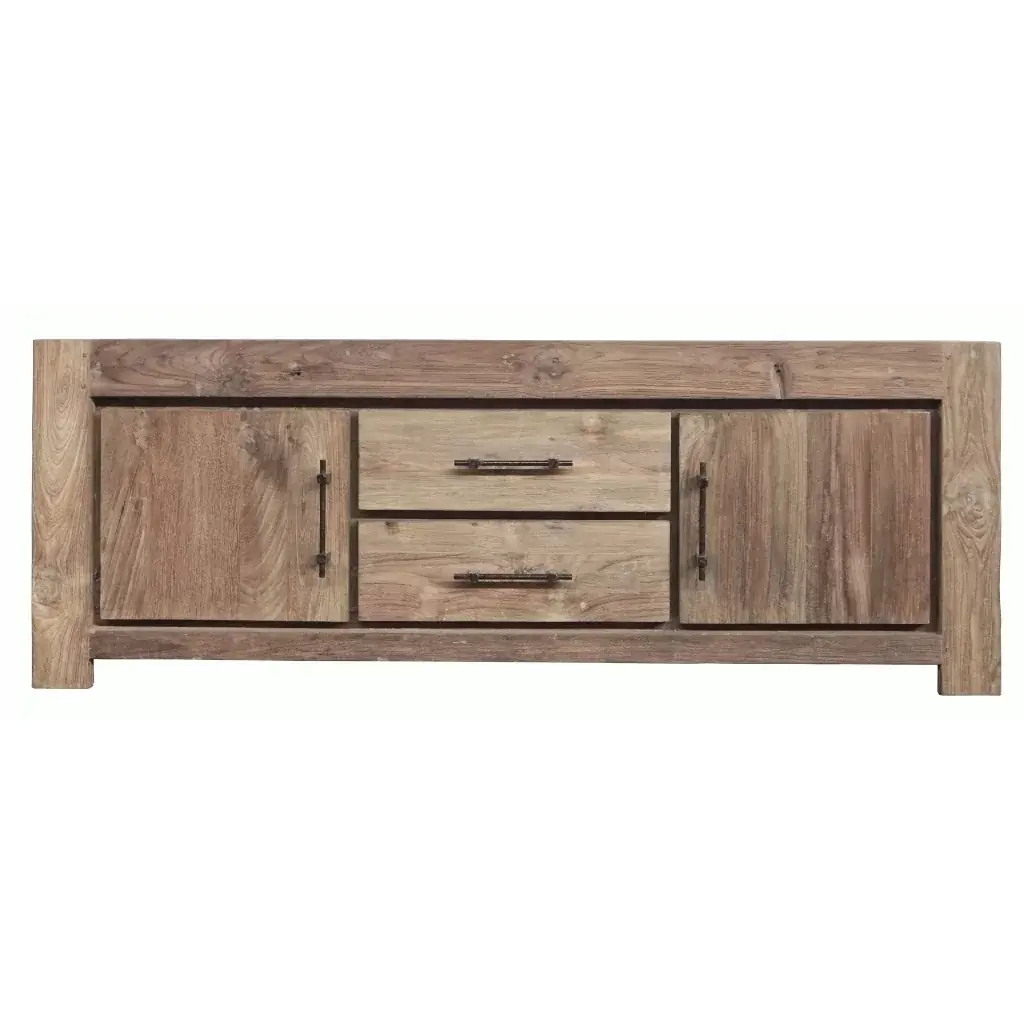 ACHILLE - Buffet TV en teck recyclé 165X45X60