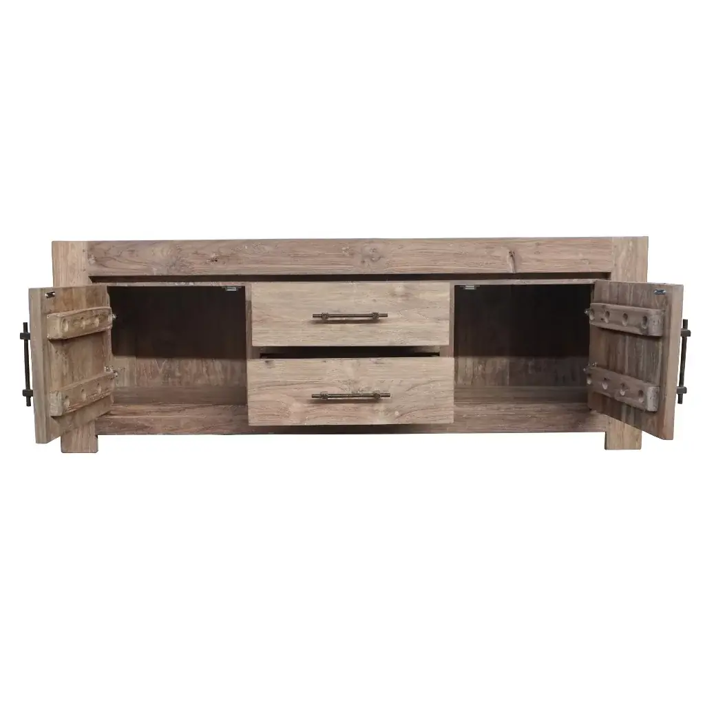 ACHILLE - Buffet TV en teck recyclé 165X45X60