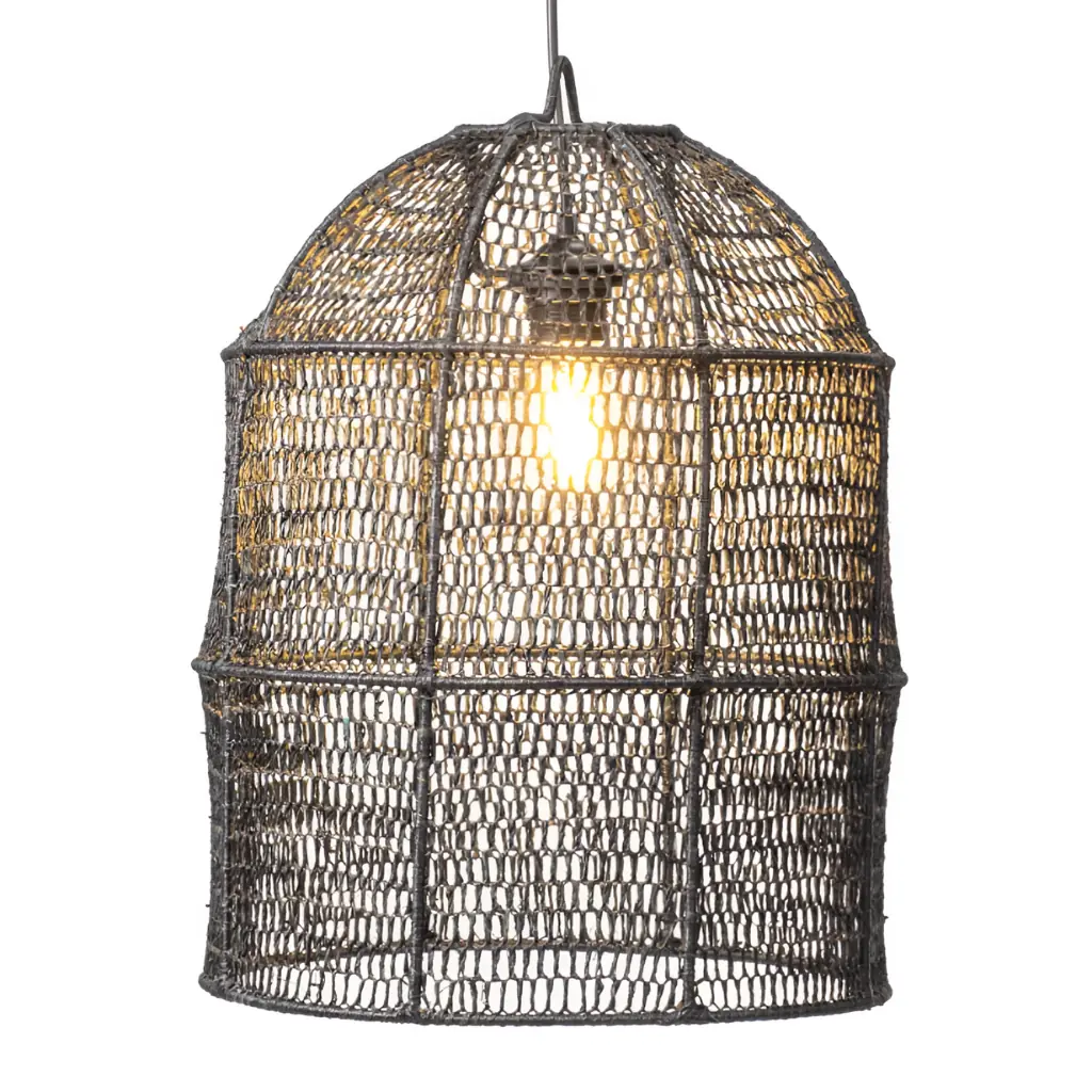 ACIANO - Suspension en raphia noir D34 H43
