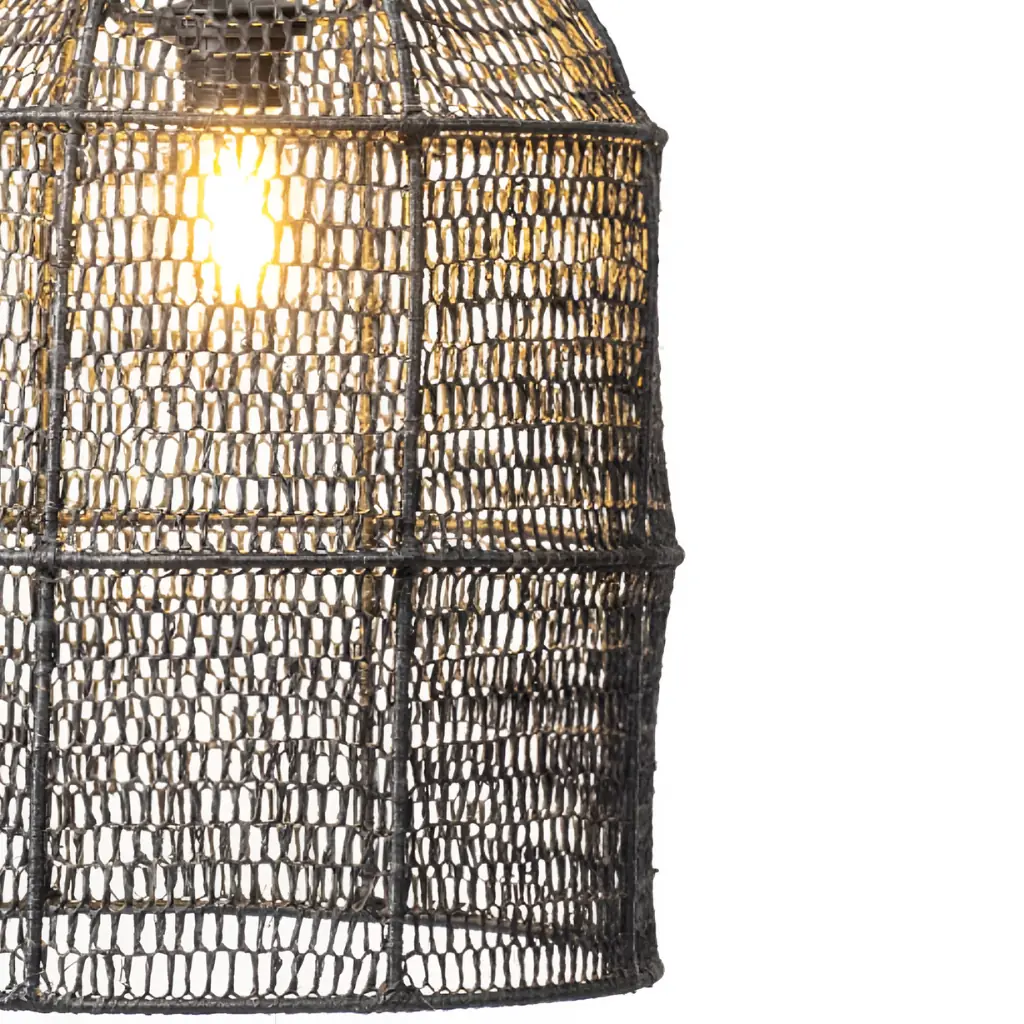 ACIANO - Suspension en raphia noir D34 H43