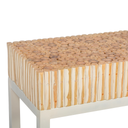 BAZIL - Console en branche de teck et pieds fer blanchi L120*l40*H80