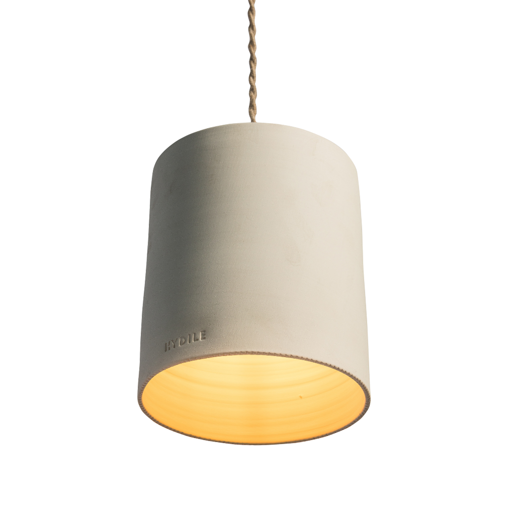 COLETTE - Suspension en terre cuite Blanche D15xH21cm
