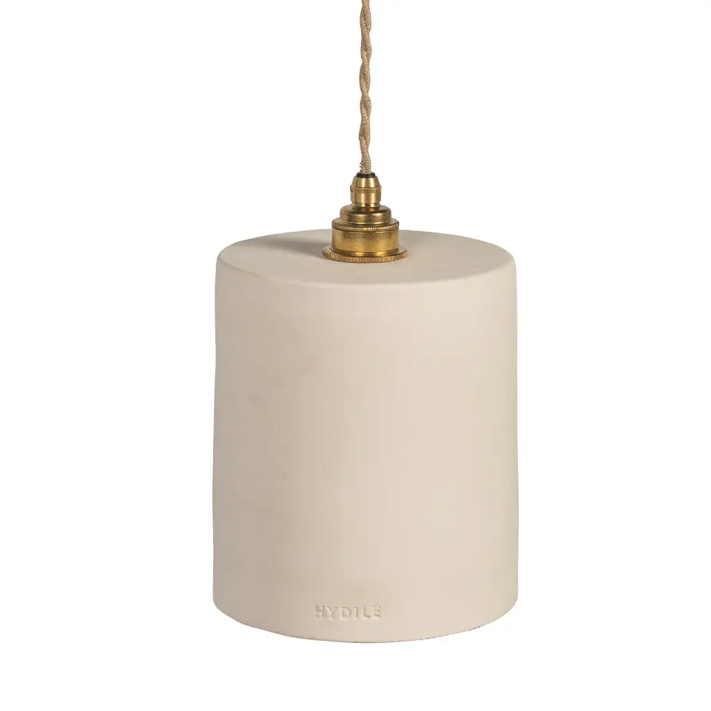 COLETTE - Suspension en terre cuite Blanche D15xH21cm
