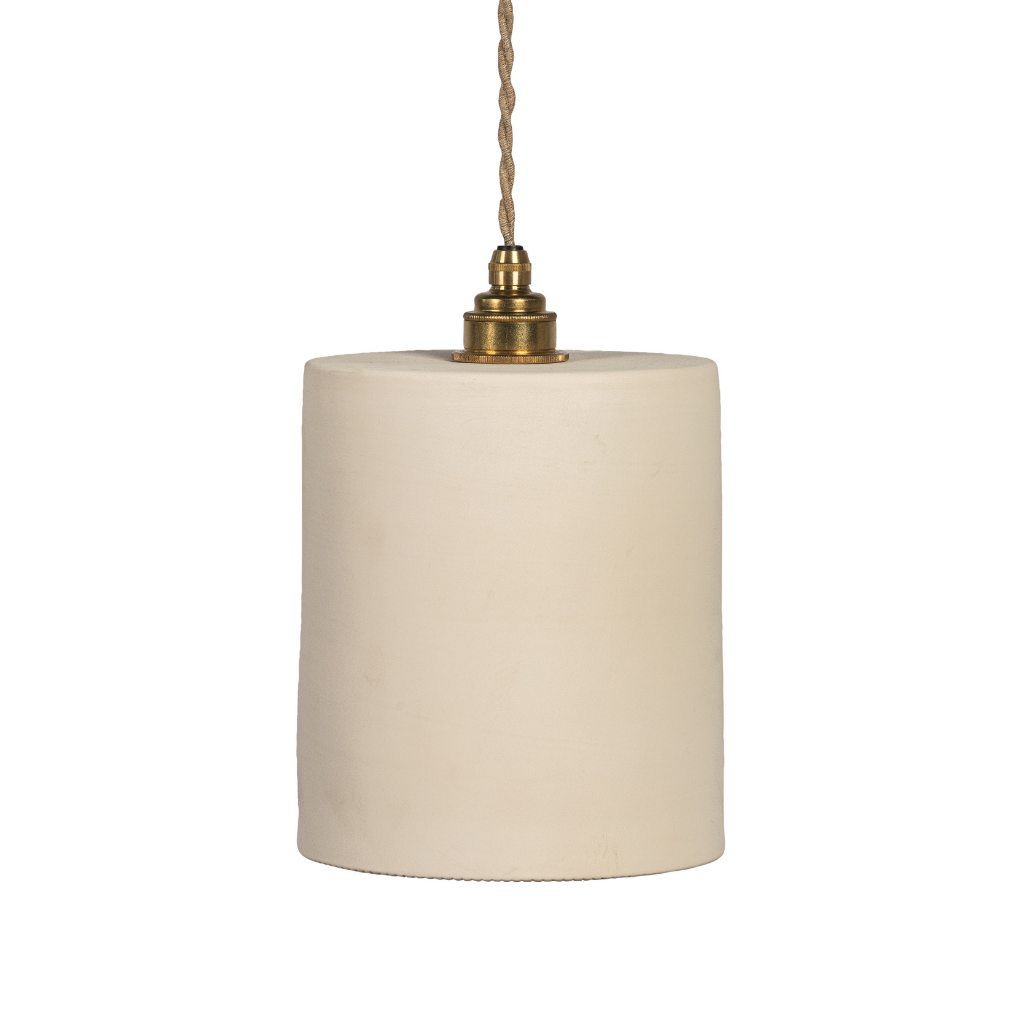 COLETTE - Suspension en terre cuite Blanche D15xH21cm