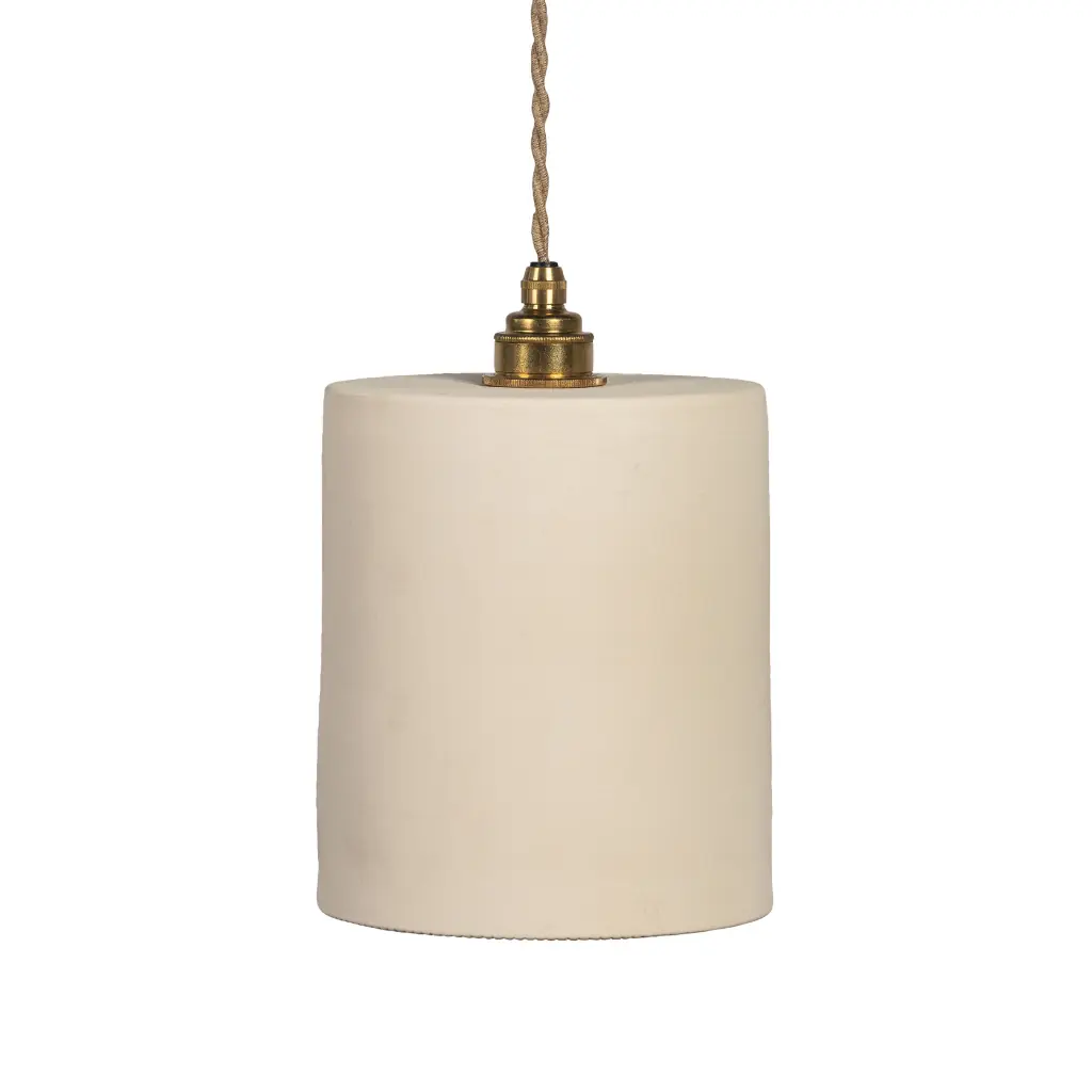 COLETTE - Suspension en terre cuite Blanche D15xH21cm