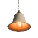 ELODIE - Suspension dentelée en terre cuite blanche D21cmxH15cm