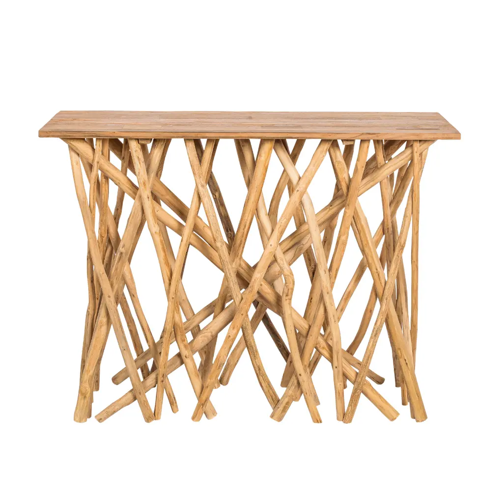 ENORA - Console en branches de teck L120*l40*H90cm