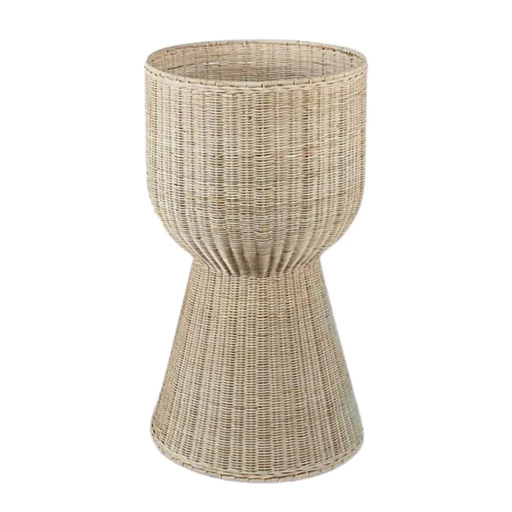 FLORENCE - Lot de 2 grands cache
 pots sur pied en rotin D35H60, D45H80