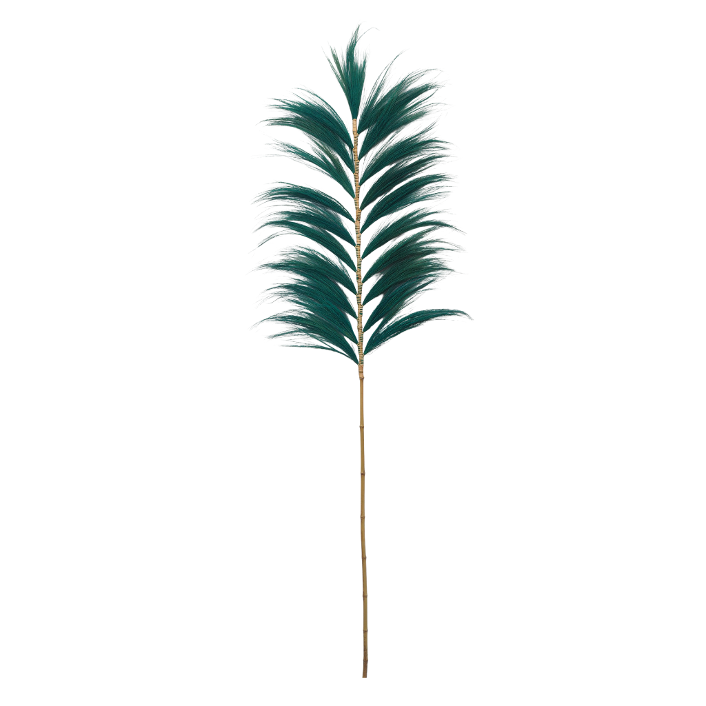 Feuille de rayung et tige bambou L70xl1xh215cm VERT