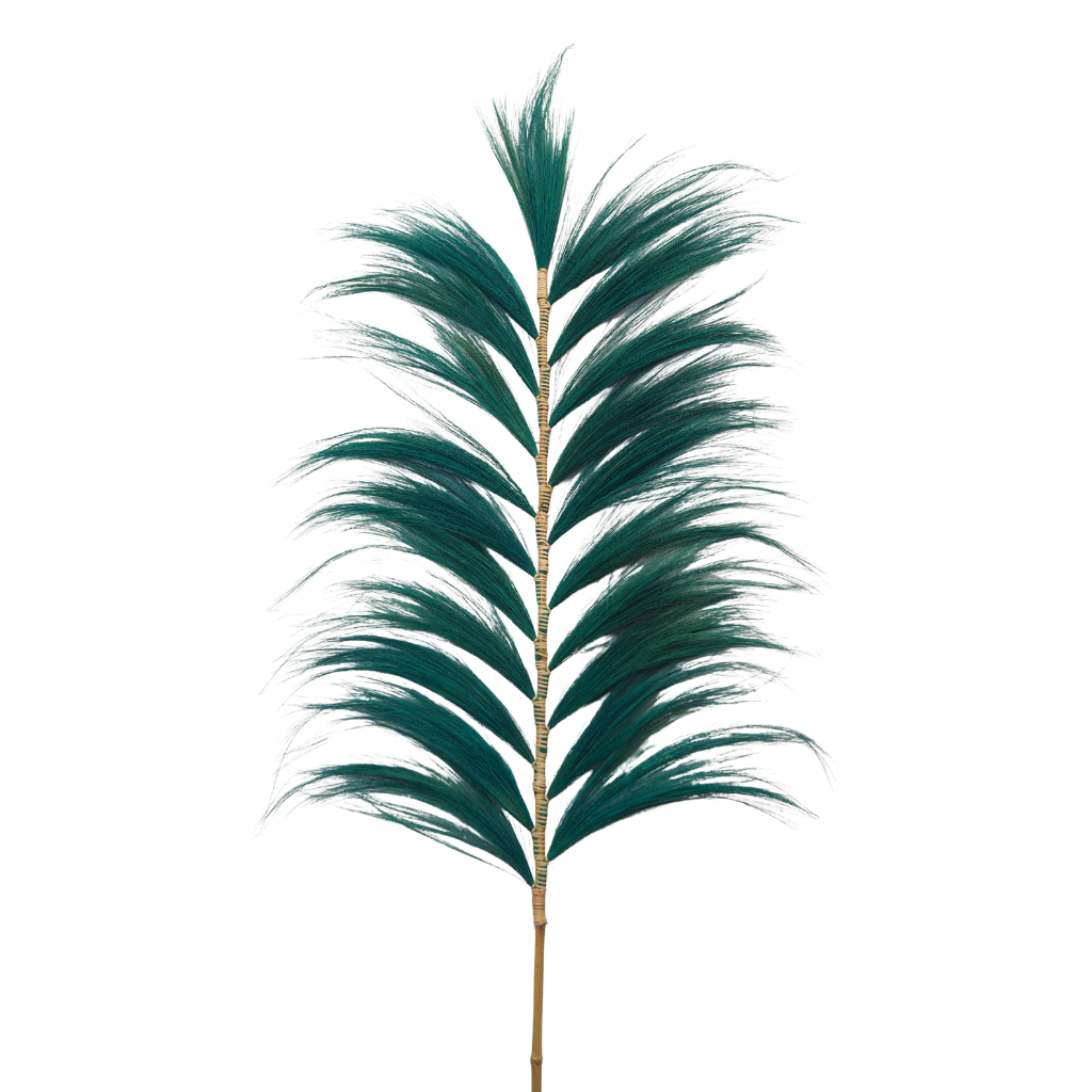 Feuille de rayung et tige bambou L70xl1xh215cm VERT
