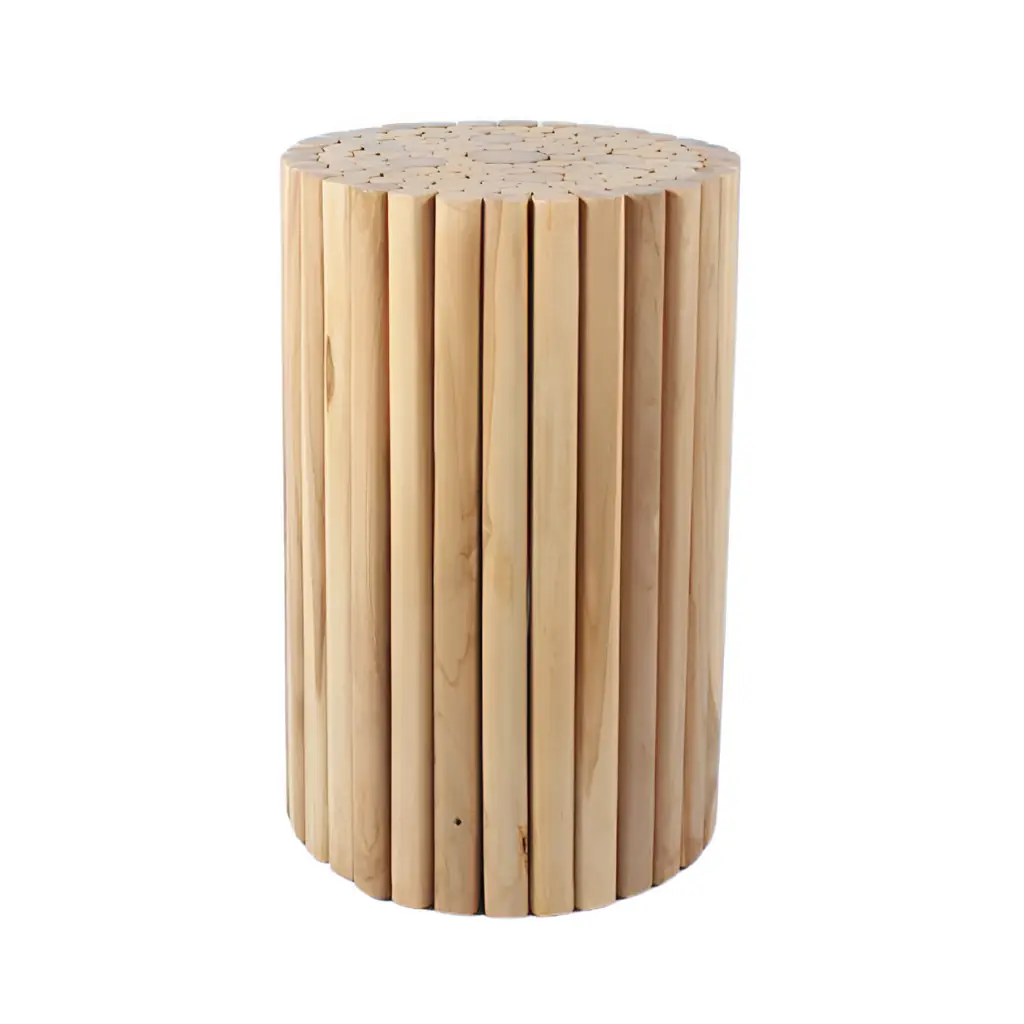 JATI - Guéridon en branche de teck D40 H60cm