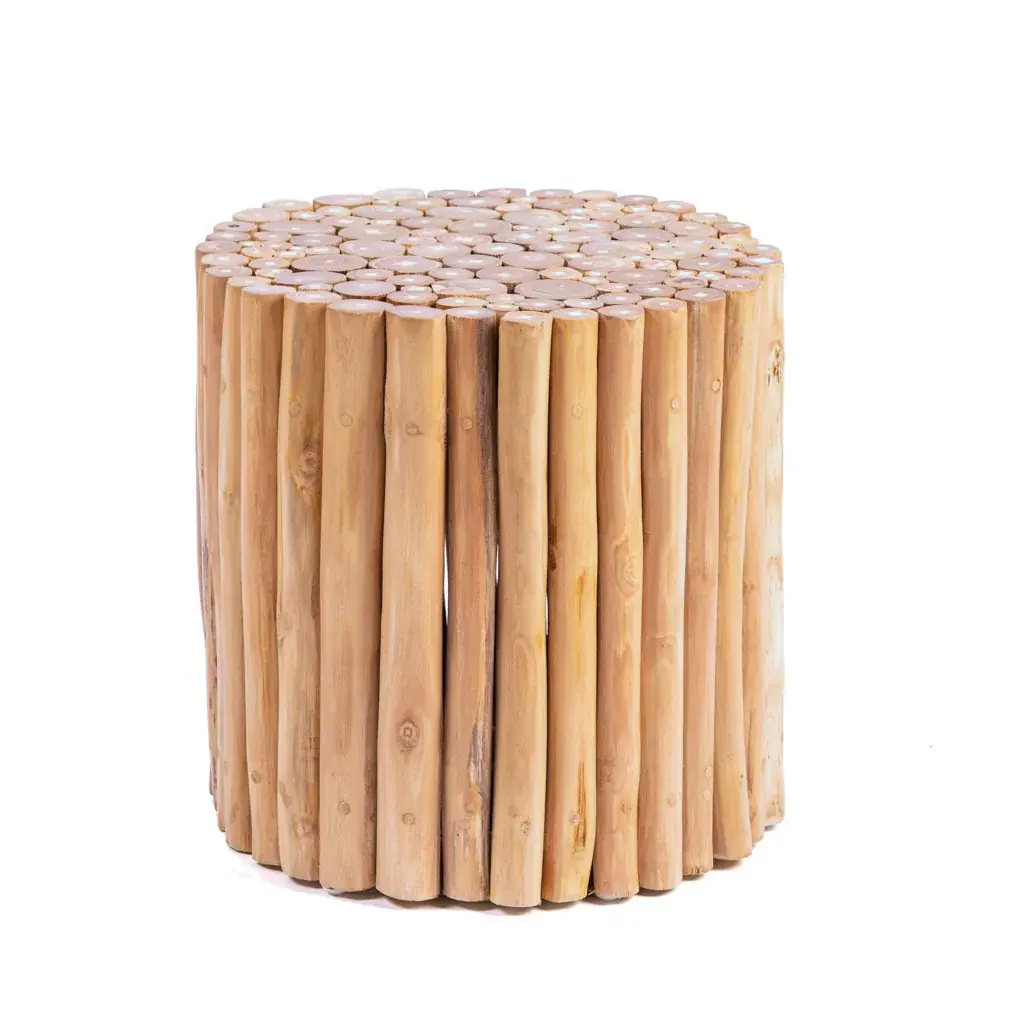 JATI - Petite table basse en bois teck D40 H40cm