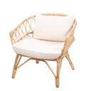LESKY - Fauteuil en rotin avec coussin  L75cml77cm h80cm