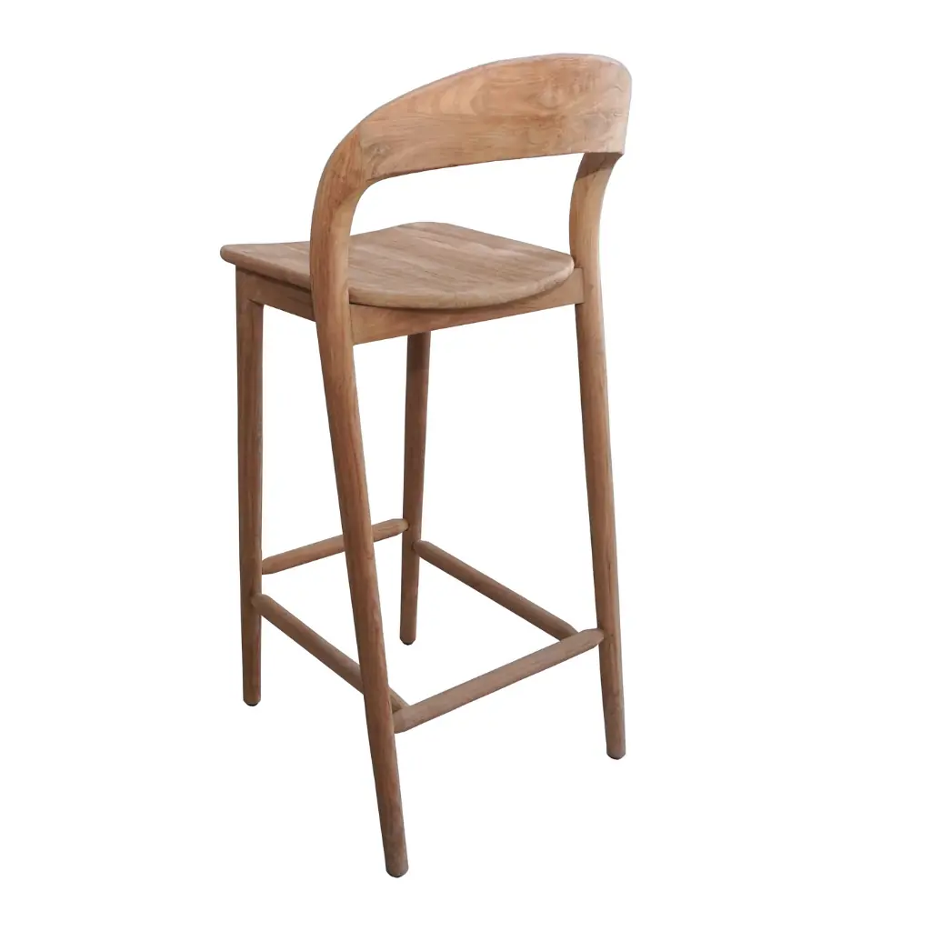 LUCIE - Tabouret de bar en teck recyclé 56x48x102