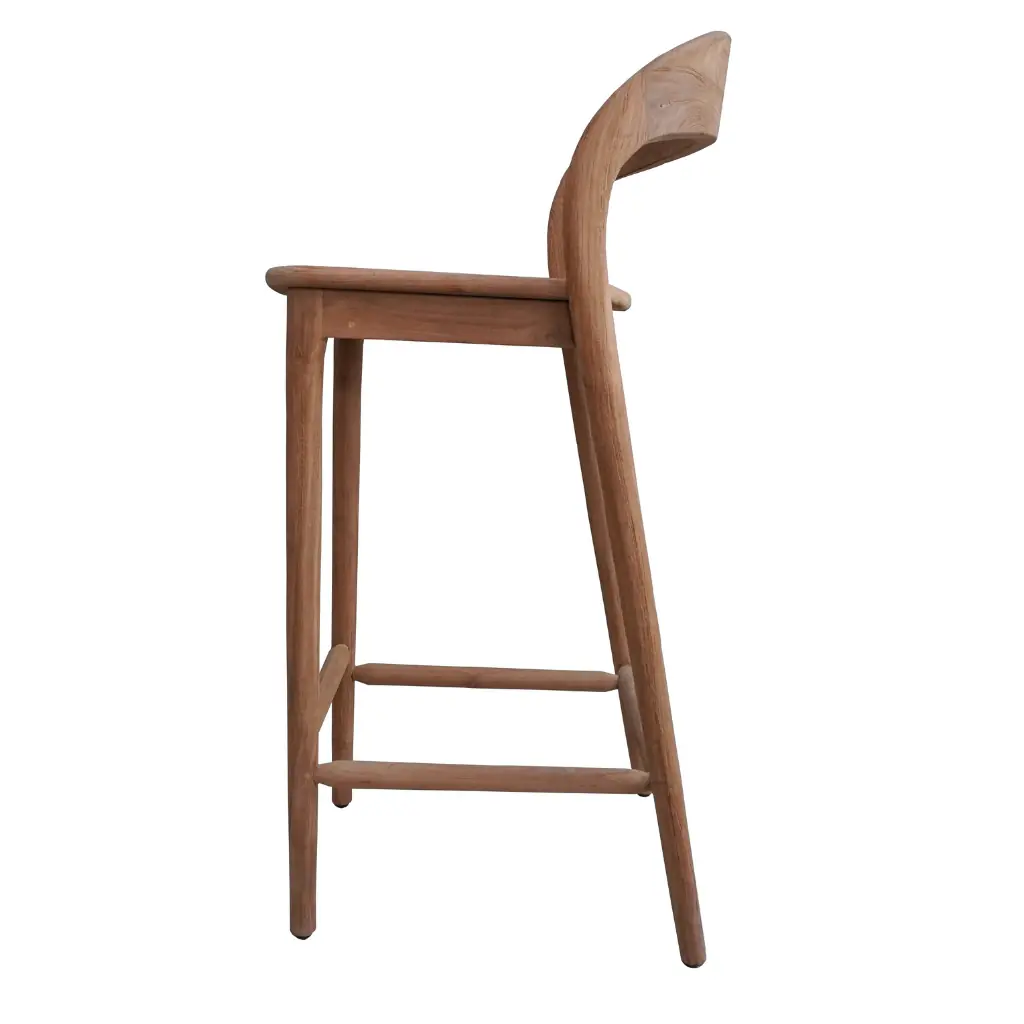 LUCIE - Tabouret de bar en teck recyclé 56x48x102