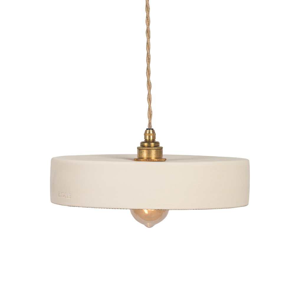 MICHELE TAILLE S - Suspension en terre cuite Blanche D24xH6,5cm