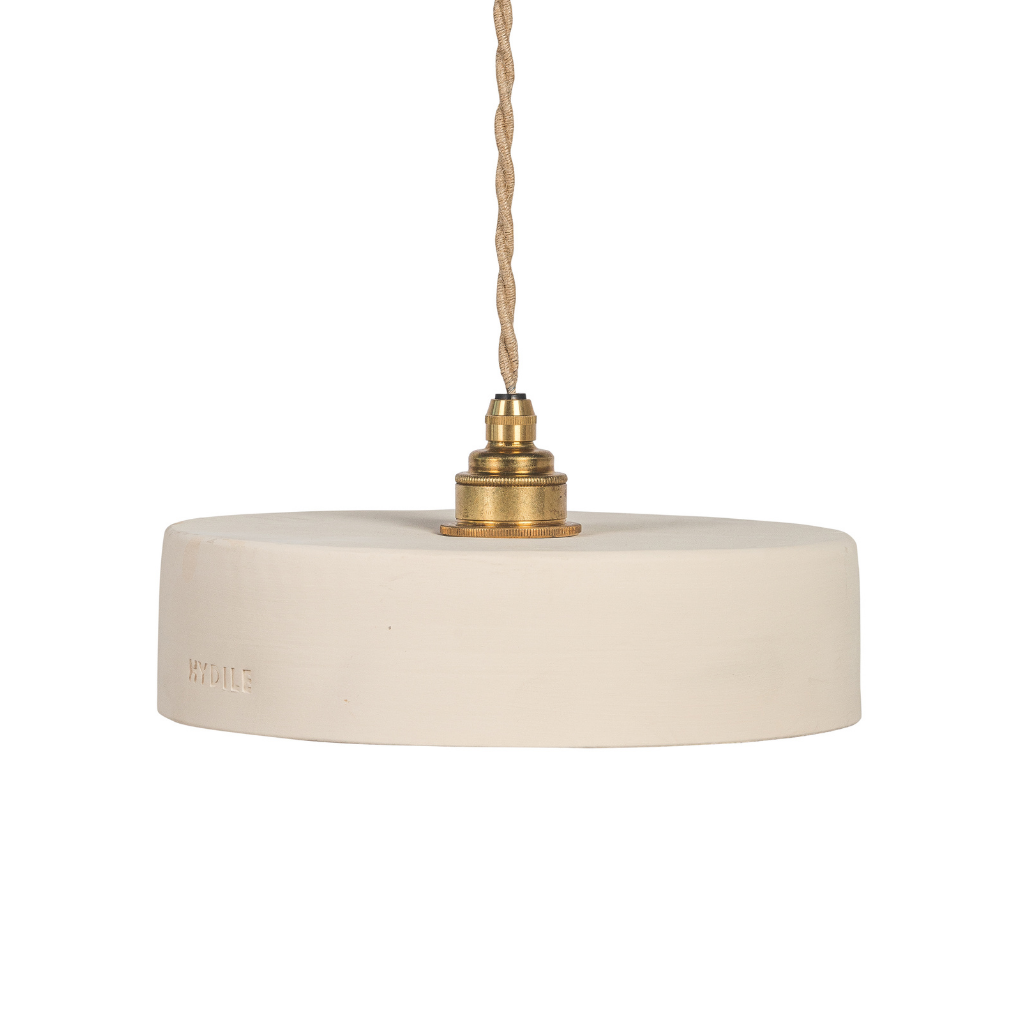 MICHELE TAILLE S - Suspension en terre cuite Blanche D24xH6,5cm