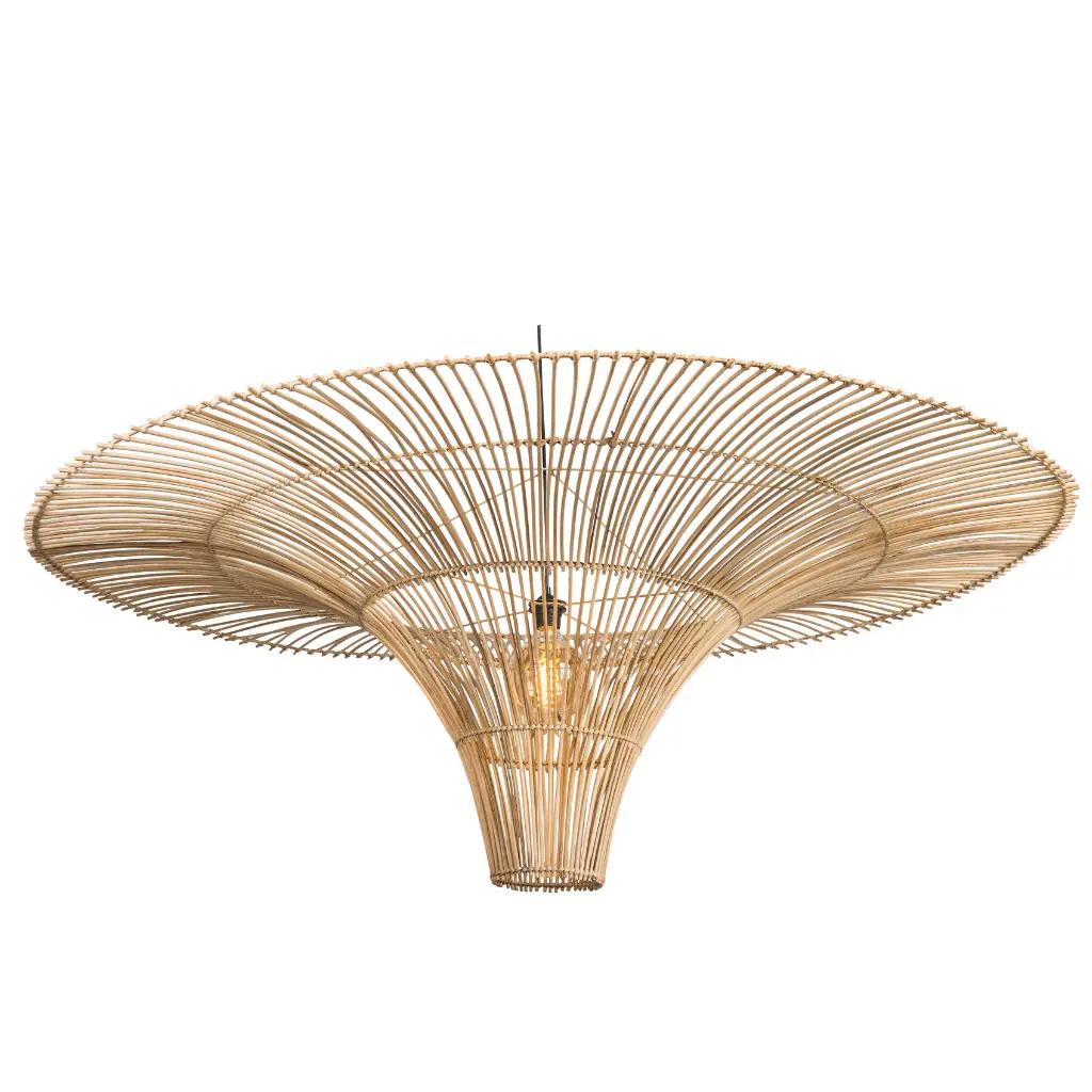 MILO - Luminaire rond en rotin D150 hauteur 52