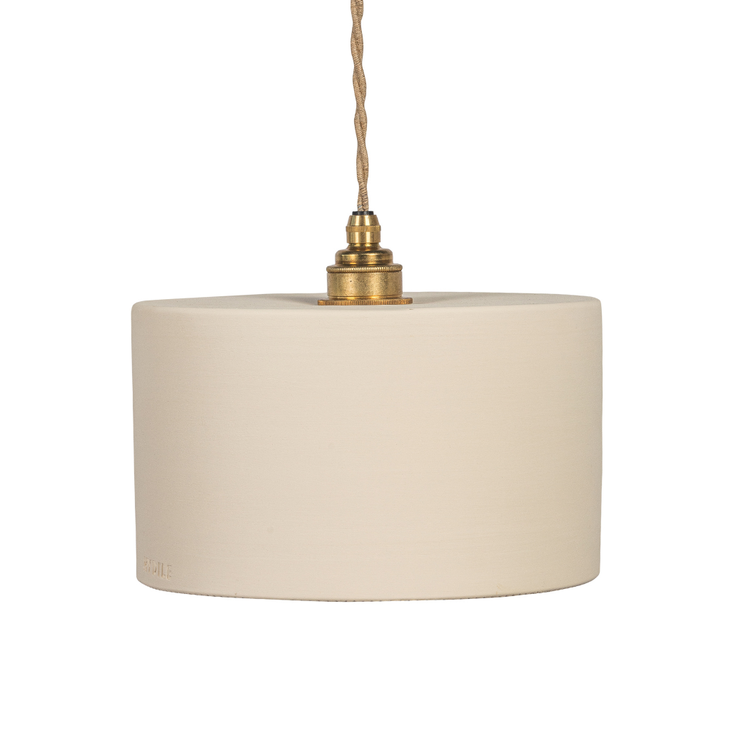 ODILE - Suspension en terre cuite Blanche D24xH14cm